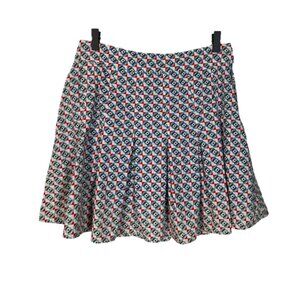 Anthropologie Maeve Geometric Print Pleated Mini Skirt Size 6